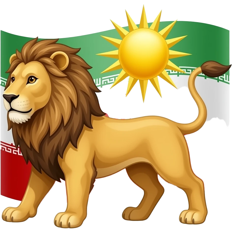 The Iranian lion and sun flag emoji emoji