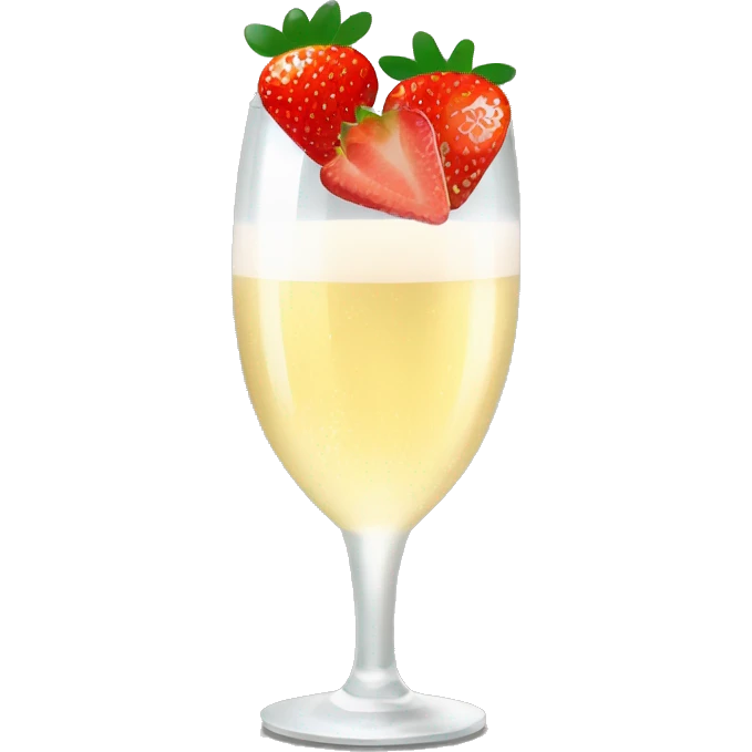 Glass of Prosecco with strawberries in it emoji