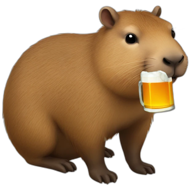 drinking beer capybara emoji