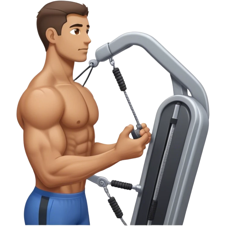 side-view man cable-machine tricep-pushdown emoji