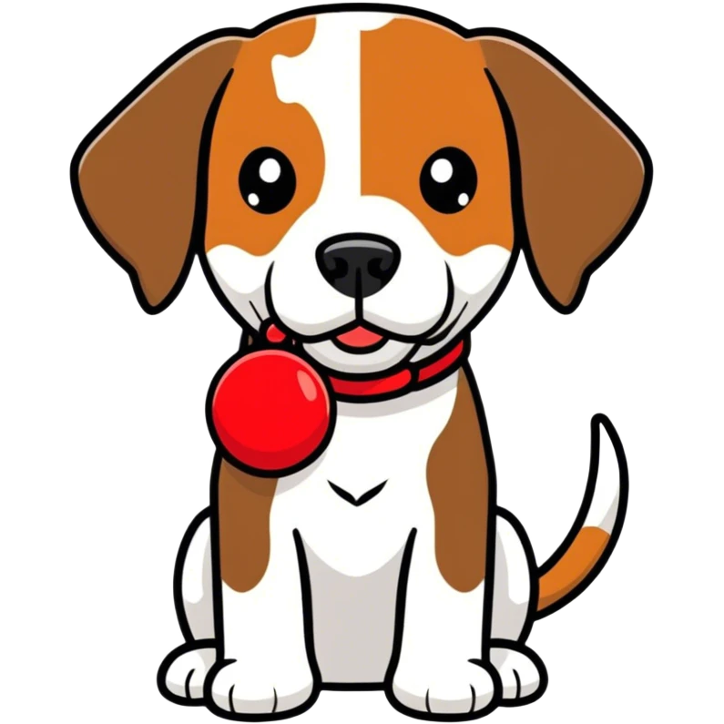 Beagle with toy in mouth  emoji