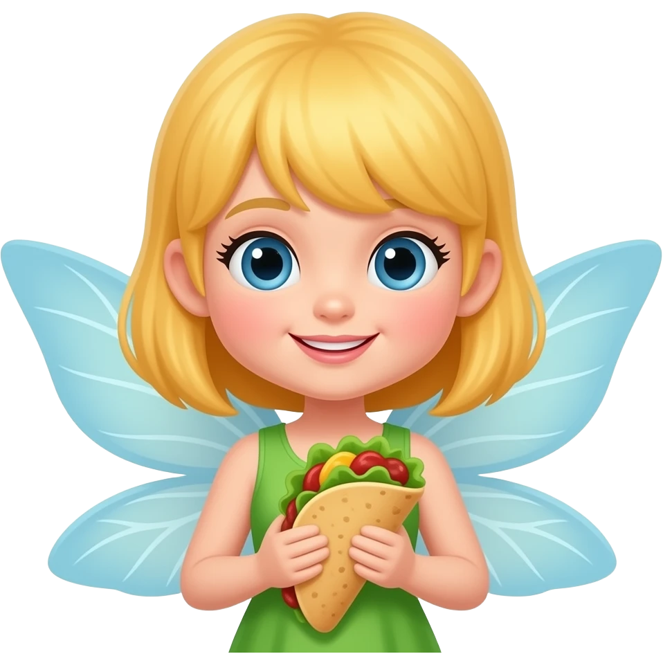 yellow girl fairy carrying taco emoji