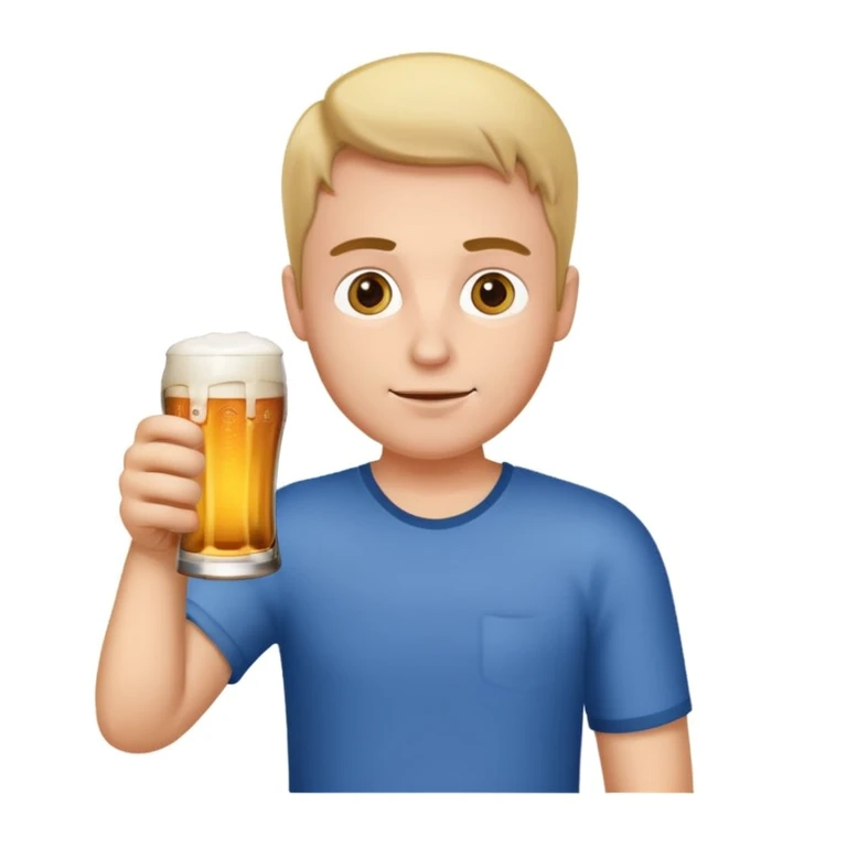 man and beer emoji