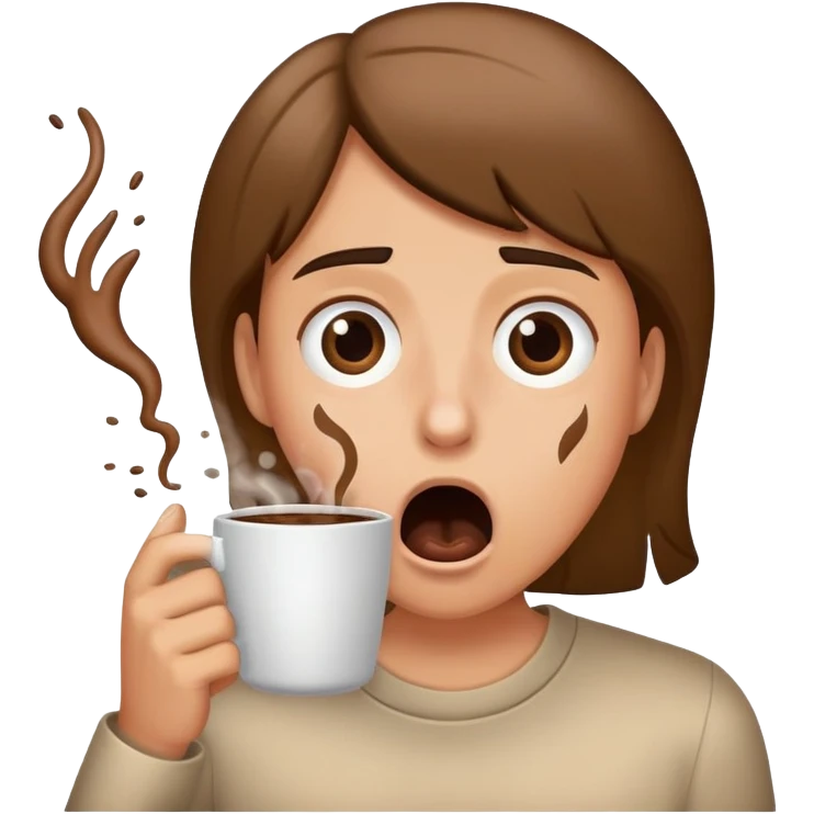 Spitting out coffee emoji