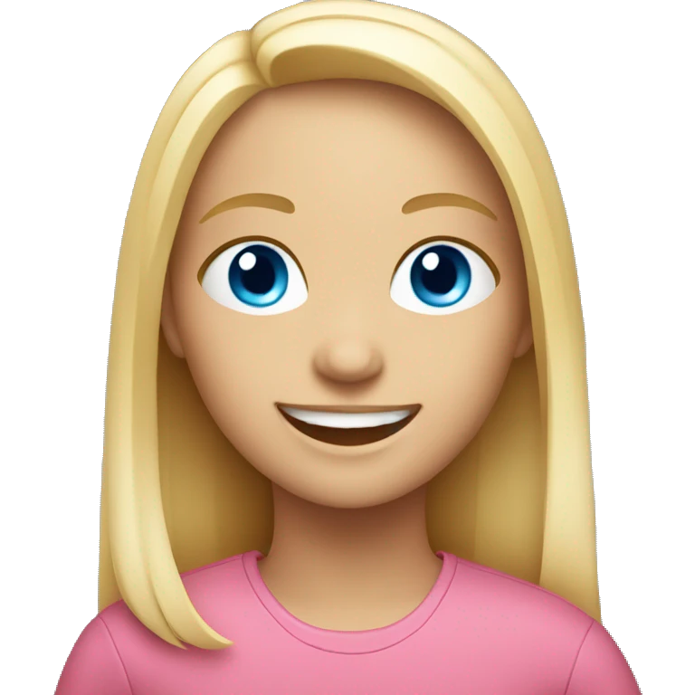 smiling girl in car interior with blue eyes  emoji