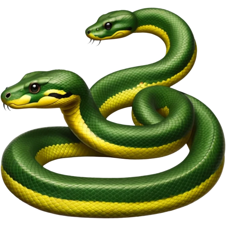 A photo-realistic digital illustration of a Green Anaconda, chest upward, with a broad, flat head, muscular body, and high-set eyes. Its olive-green body is covered with symmetrical, bold black oval spots, and its smooth, glossy scales highlight its large, powerful build. emoji