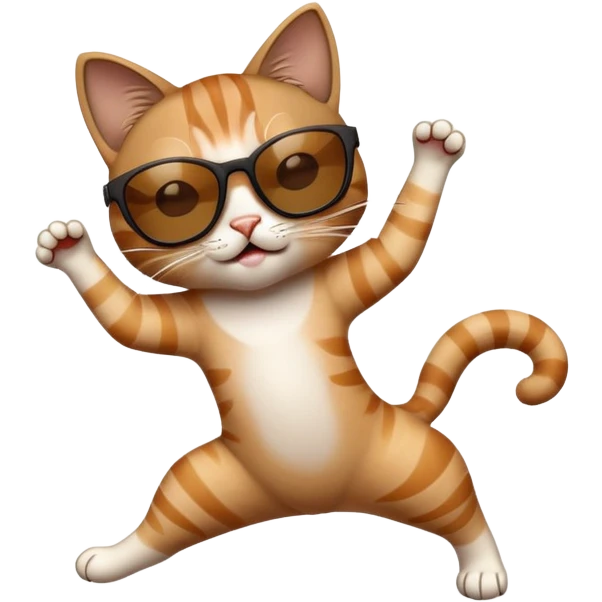 Cat with sunglasses dancing emoji