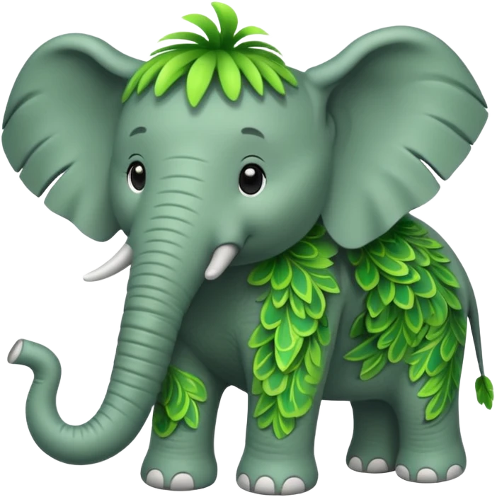Green Feathered elephant emoji