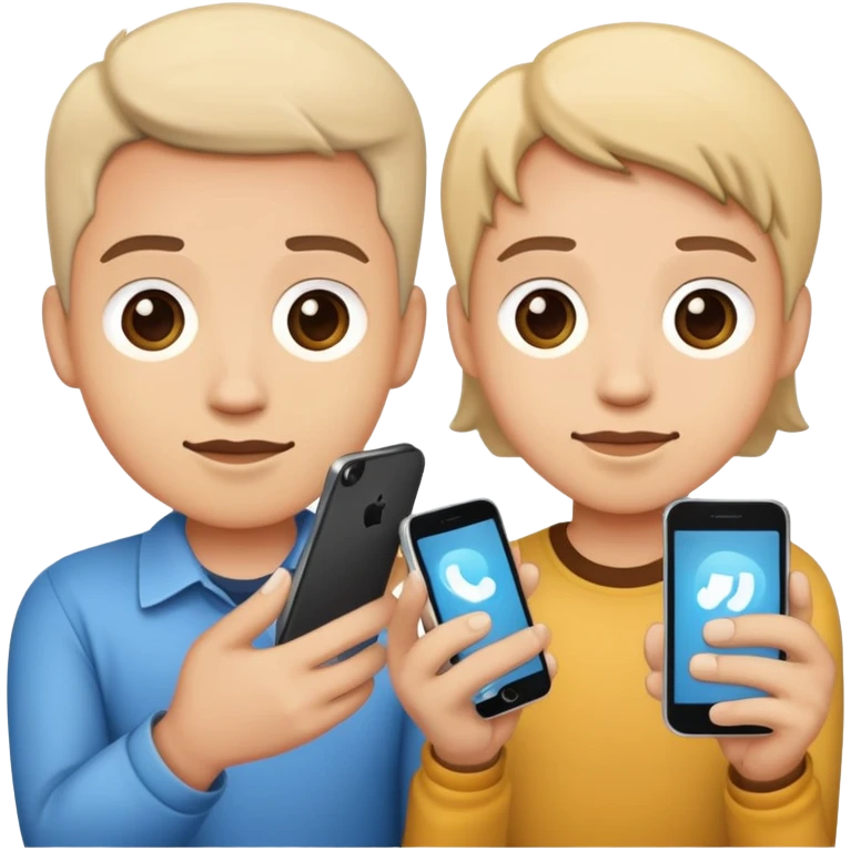 Holding two phones emoji