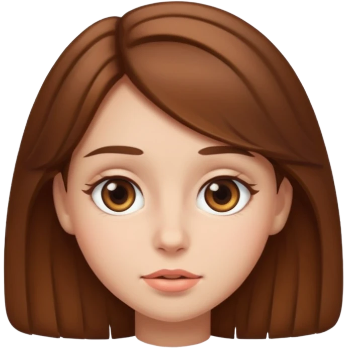 brown haired girl puffy eyes emoji