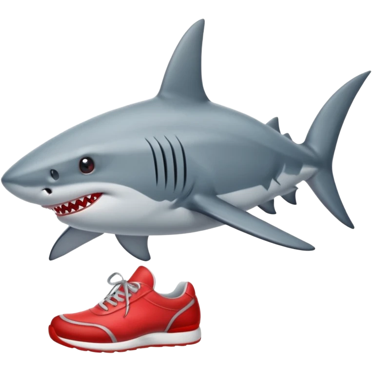 Shark wearing red shoes emoji
