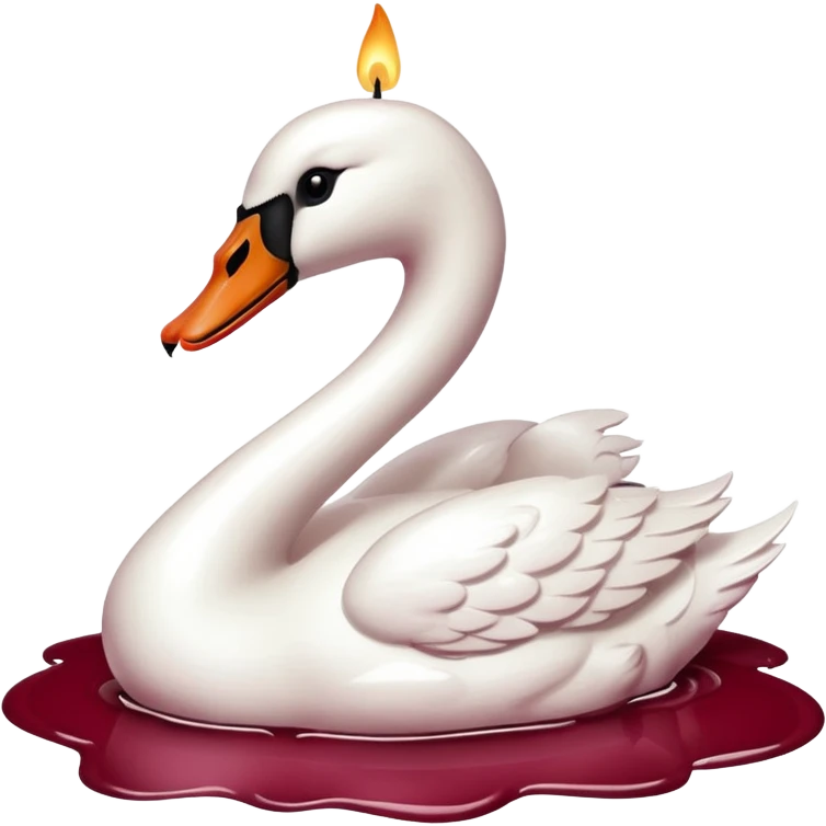 Maroon heart, swan , candle emoji