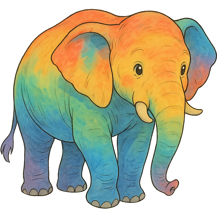 rainbow elephant emoji