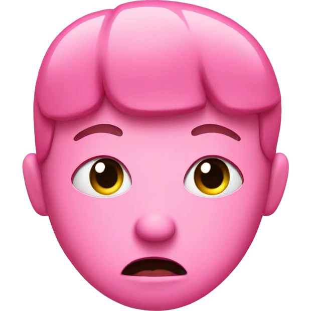 Pink smiley face pouting  emoji