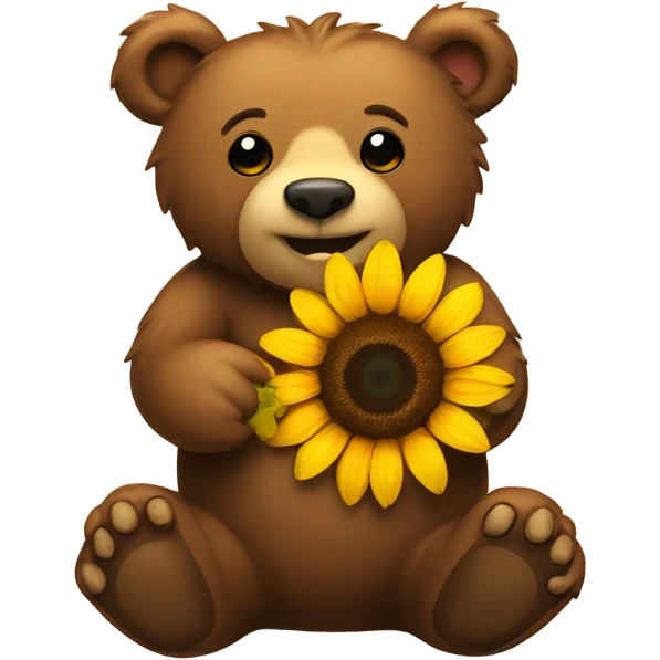 Bear with sunflower  emoji