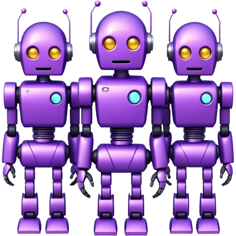 glitter purple robots emoji