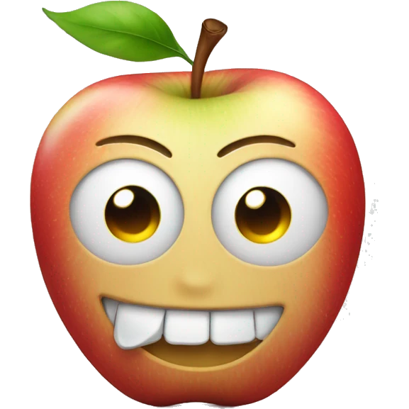 Apple Emoji smiling with tear coming down from one eye emoji
