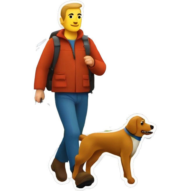 there is a man and a dog walking in the mountains, in style of kyrill kotashev, mountain label, shoulder patch design, logo, logo, by Konstantin Savitsky, by Roman Bezpalkiv, by Serhii Vasylkivsky, patch design, by Ivan Mrkvička, by Nikola Avramov emoji