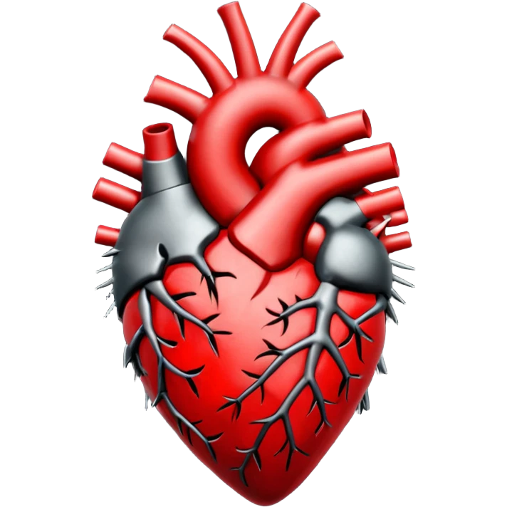 black anatomical heart in torns emoji