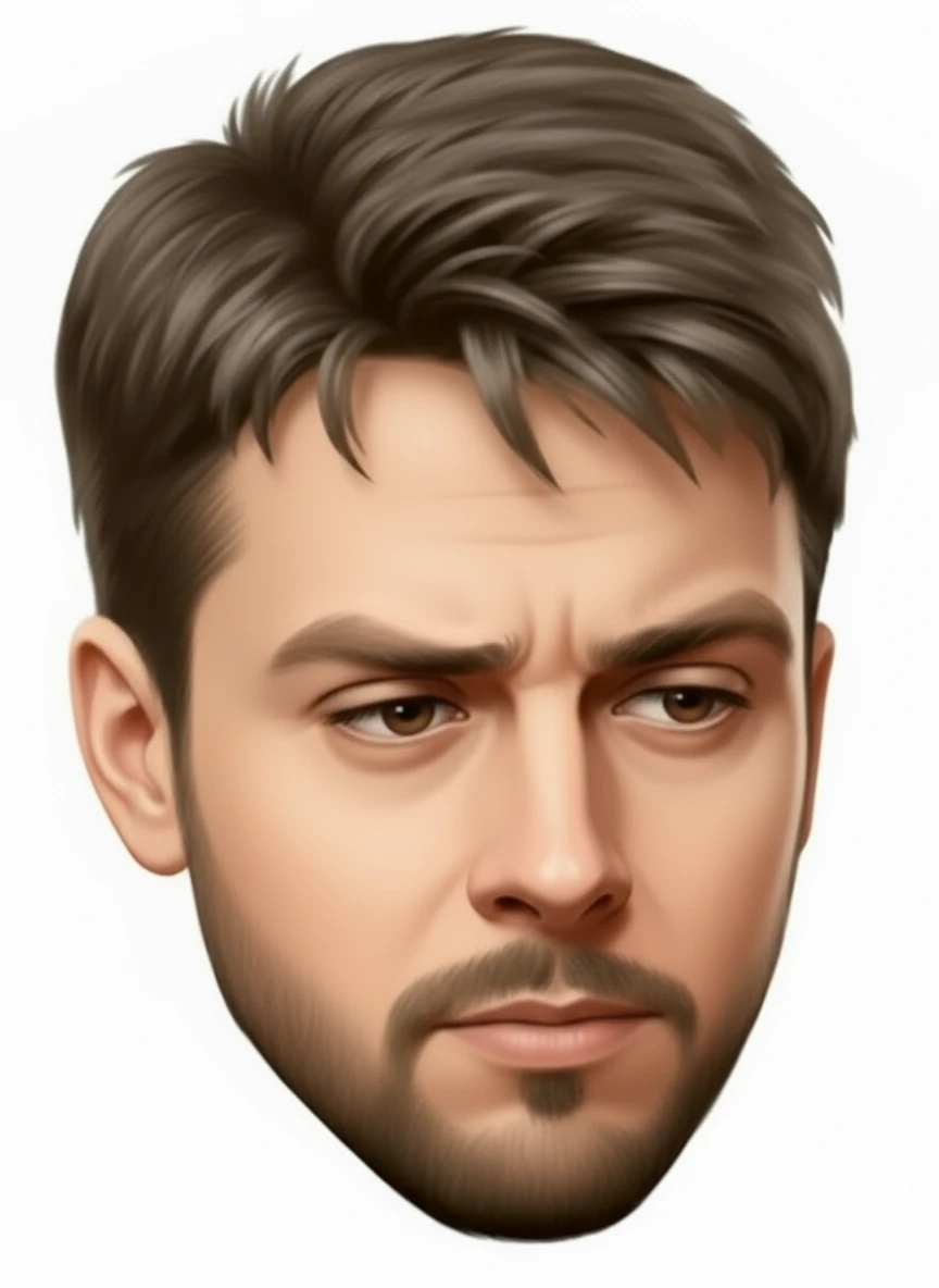 нарисуй этого человека в такой же позе, чтобы он смотрел глазами  вниз, без фона emoji