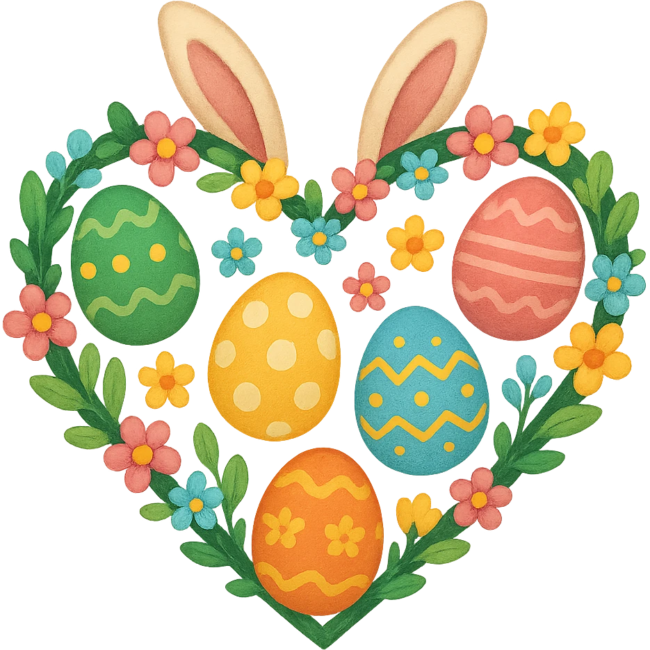 heart with an Easter theme, no background emoji