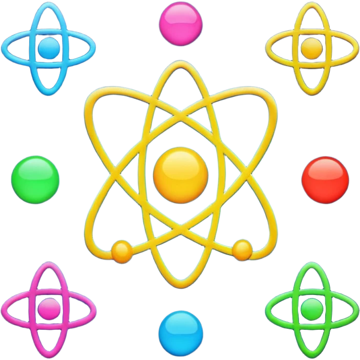 Generate 8 unique emoji-style icons representing chemical element tiles, atomic symbols, colorful science grid blocks, and laboratory chemistry themes. emoji