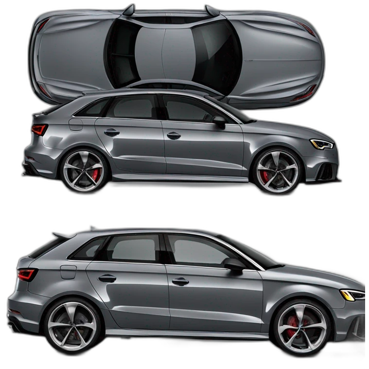 Audi rs3 black facelift low corner view emoji