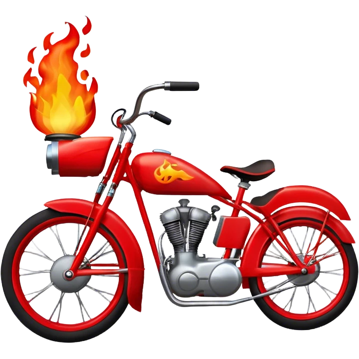 Retro model bike Red colour with fire emoji