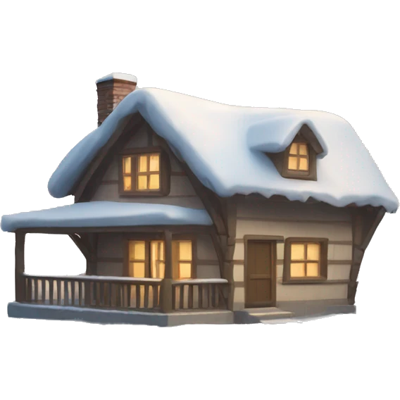 winter cottage emoji
