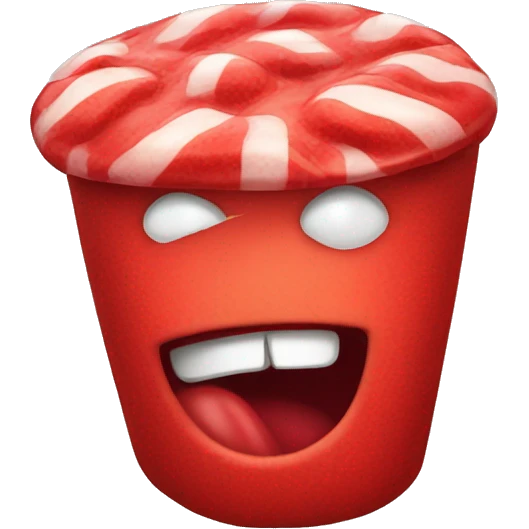 red old  candy whit face emoji