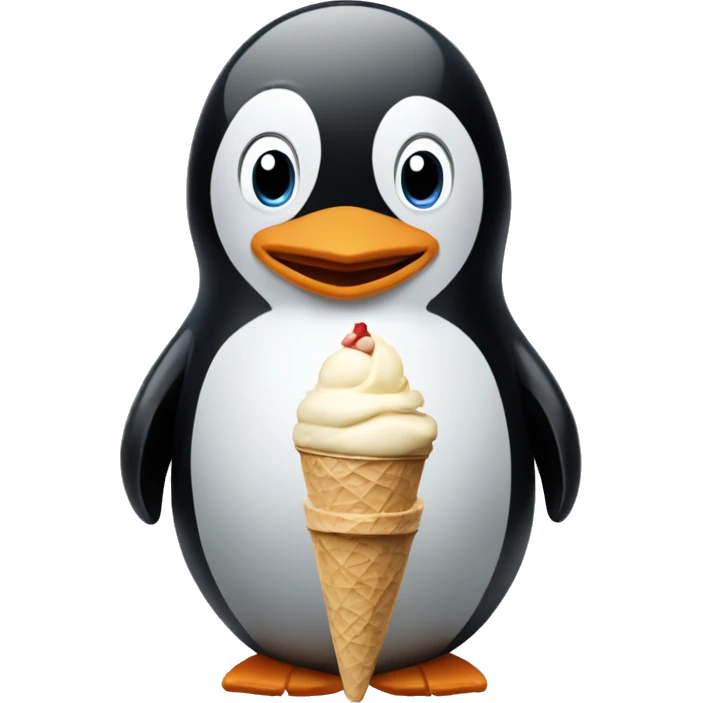 penguin having ice cream and club mate emoji