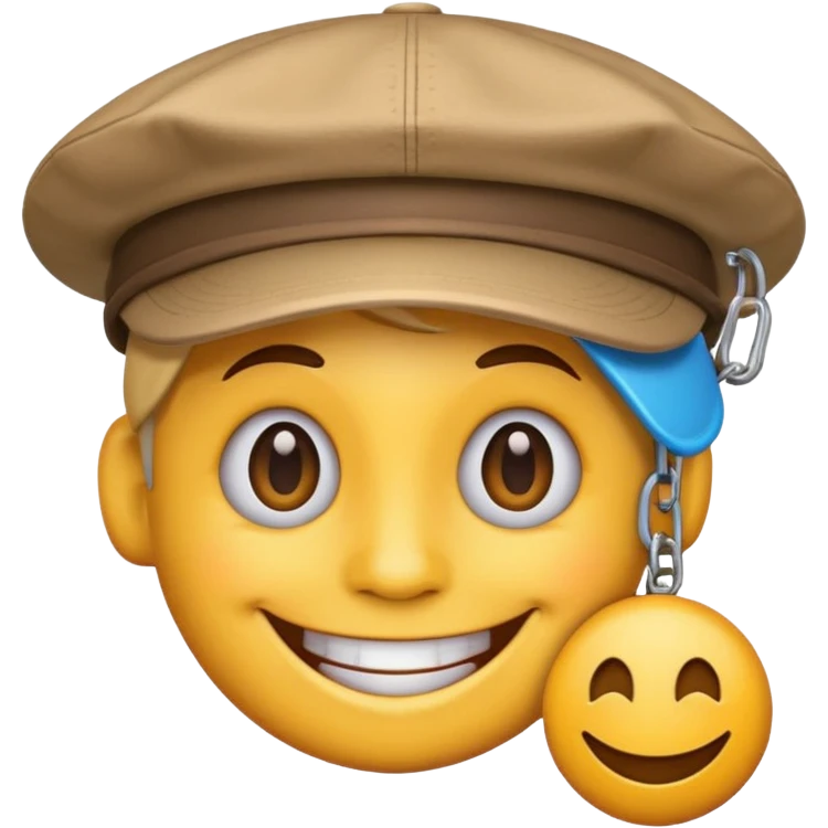 logo of Trap Capos de Noriel, emoji style, smiling face with cap and trap details, vivid colors, no text emoji