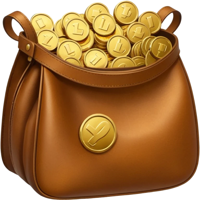 coins inside leather bag emoji
