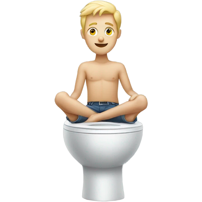 Blonde Man on toilet  emoji