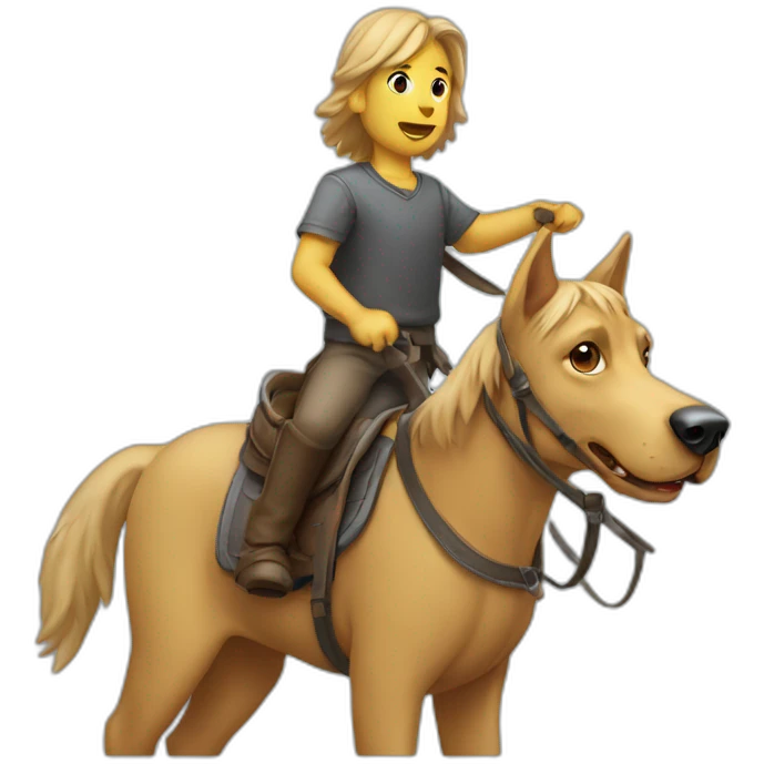 chien sur cheval emoji