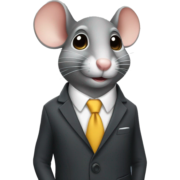 Mouse wearing a suit emoji