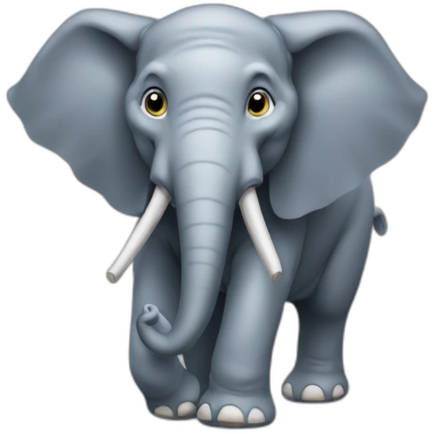 Chat sur éléphant emoji