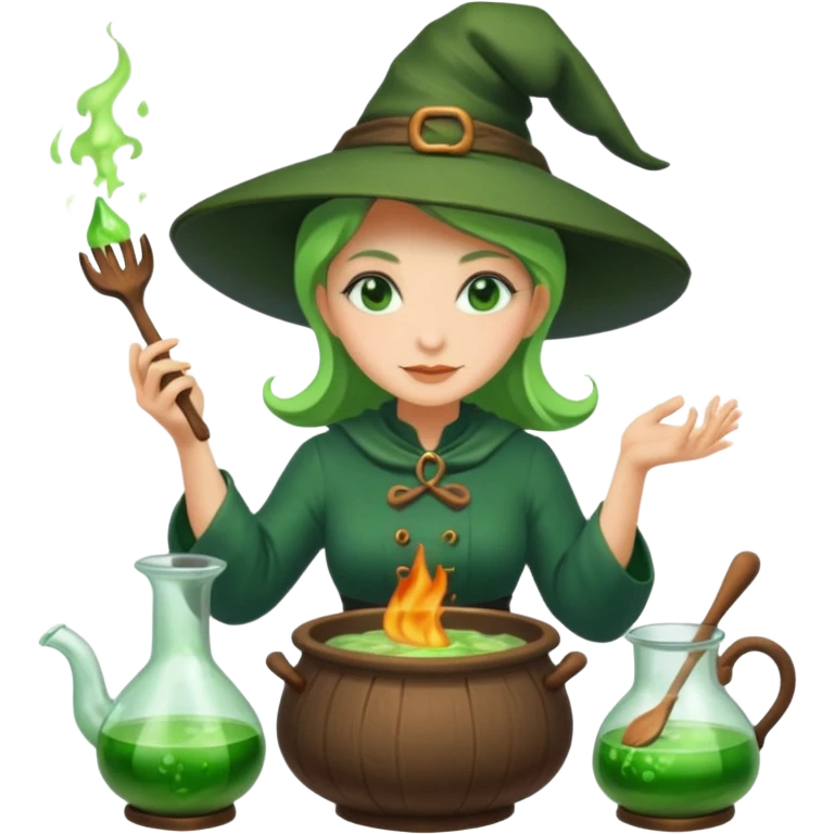 green witch cooking potion emoji