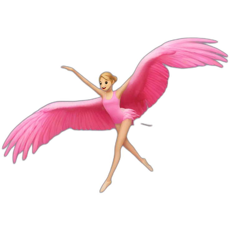 Flamingo fitness girl flying emoji