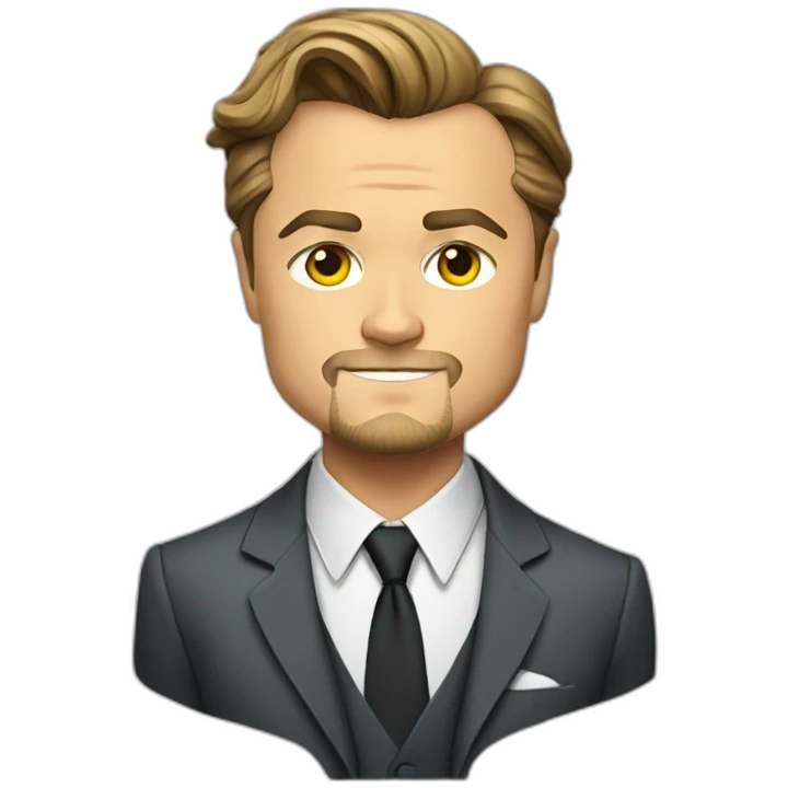 leonardo dicaprio cartoon wearing suit emoji