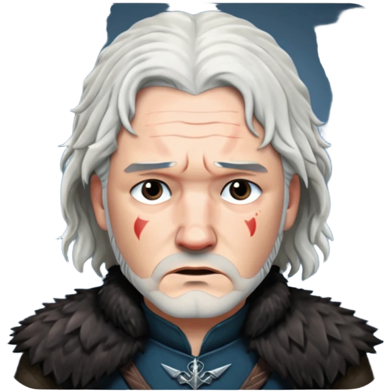 Jon Snow Sad middle age from Games of throne character face only younger emoji