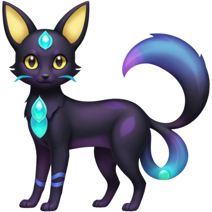 Magical Lunar Celestial Moon-powered-Umbreon-Purrloin-Delcatty-fusion (full body) emoji