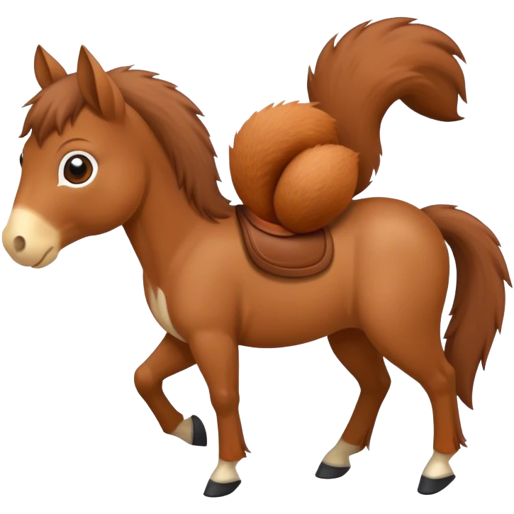 Horse with squirrel emoji