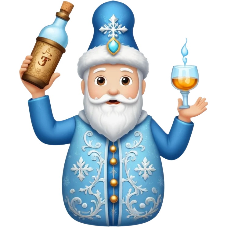 Father Frost Bottle with Popping Cork emoji