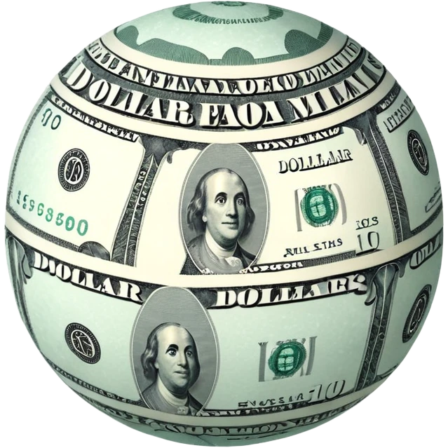 Snow ball with dollar bills  emoji
