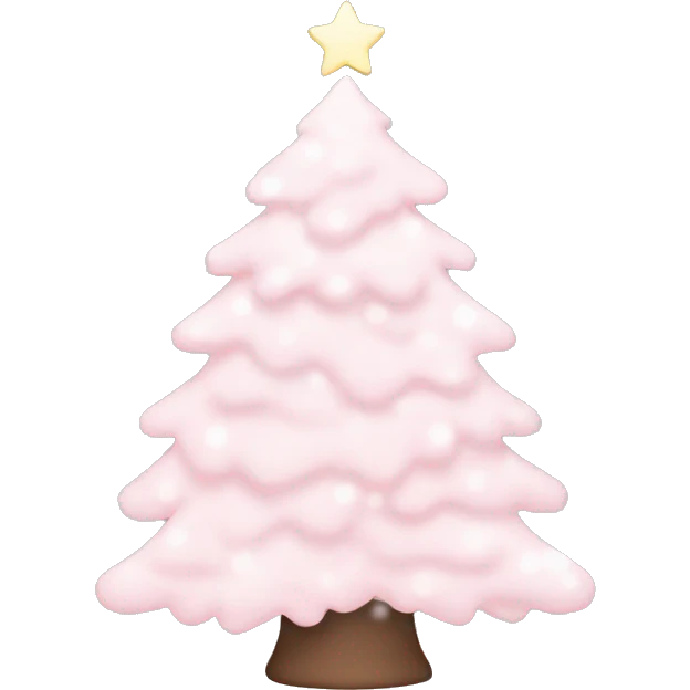 light pink aesthetic christmas tree with snow emoji