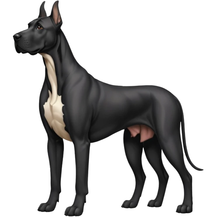 Black Male Great Dane with cropped ears in a show stance emoji