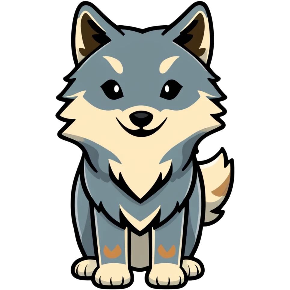 gray wolf face, front view emoji