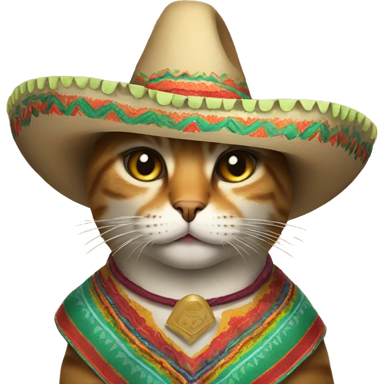 Mexican cat with a sombrero  emoji