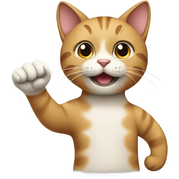Cat waving emoji